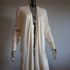 White Cardigan with Fitted Sleeves